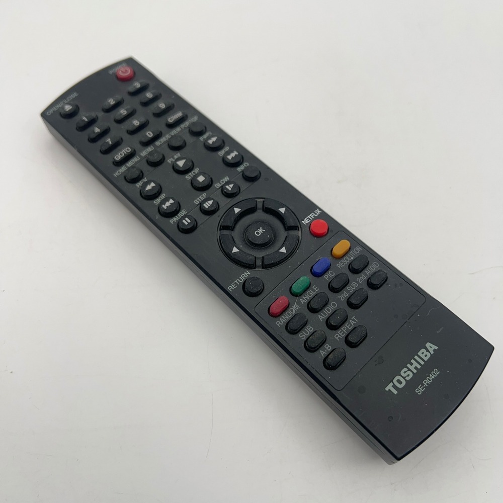 Toshiba SE-R0402 Remote Control for DVD Blu-ray Players Black Netflix Button